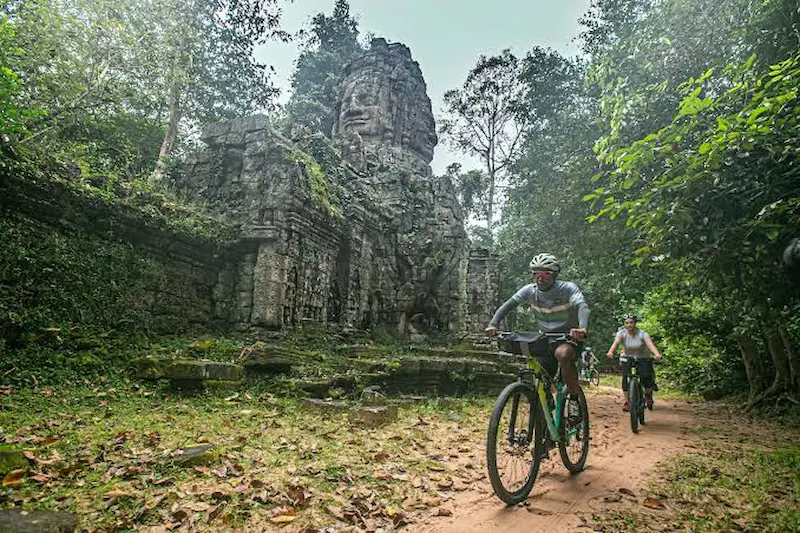 Angkor temple mountain bike tour to Angkor Wat, Bayon and Ta Prohm with lunch